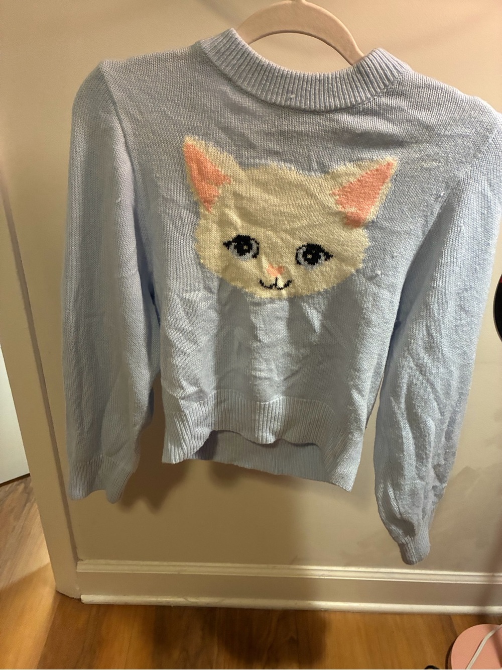 Cat Sweater Light Blue H&M